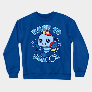 Cute Kawaii Student Fish Gift For School Kids Crewneck Sweatshirt